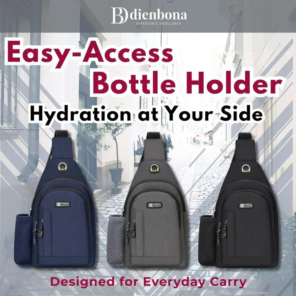 Anti-Theft Sling Bag Water-Resistant Crossbody Phone Pocket Travel Pack